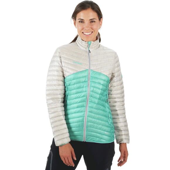 MAMMUT Teal Gray Two Tone Broad Peak Light IN Puffer Jacket Pertex Women's XL - Picture 6 of 6